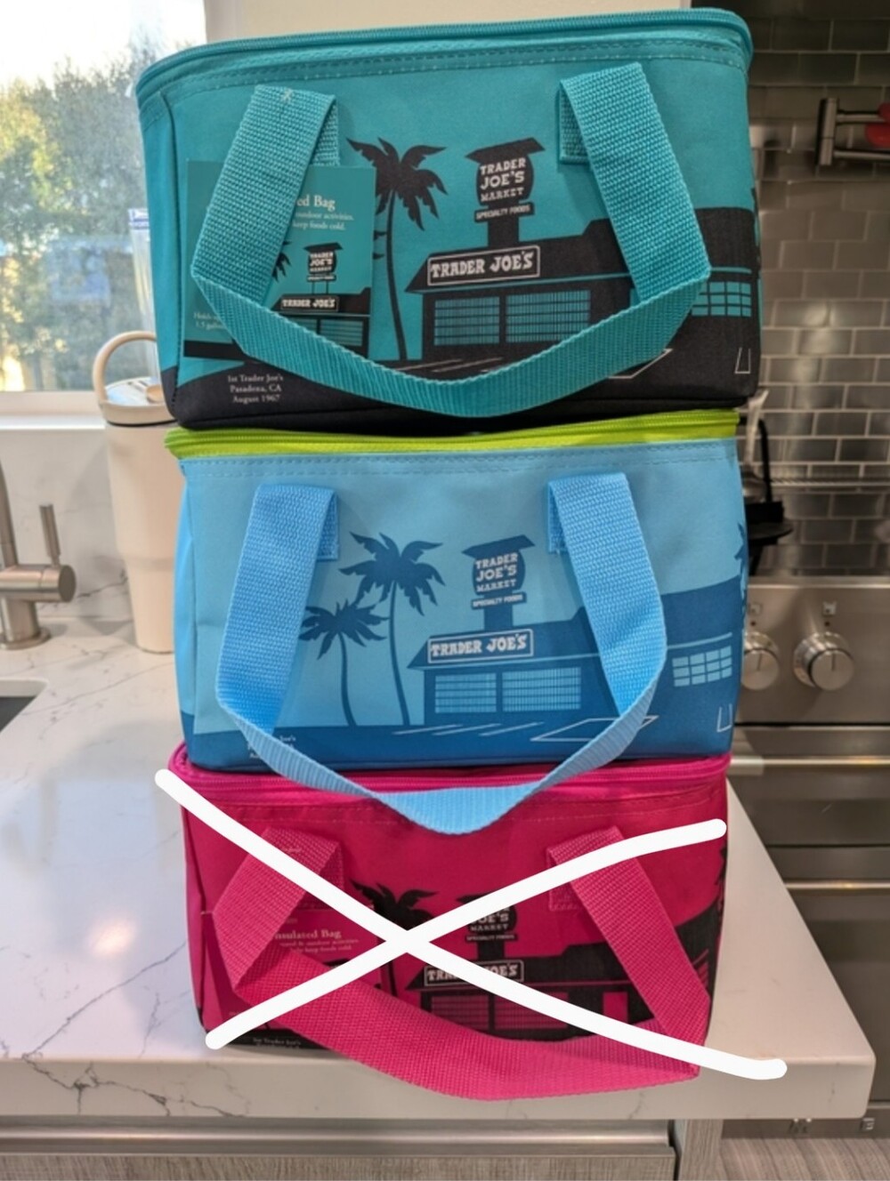 Trader Joe's Insulated Lunch Tote - Teal, Light Blue